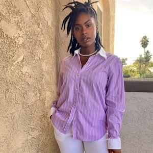 Lavender Pinstripe Ralph Lauren Button-Down